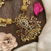 Vriksham Premium Hasli Style Choker Short Neckpiece-Gold and White Pearl-G16258